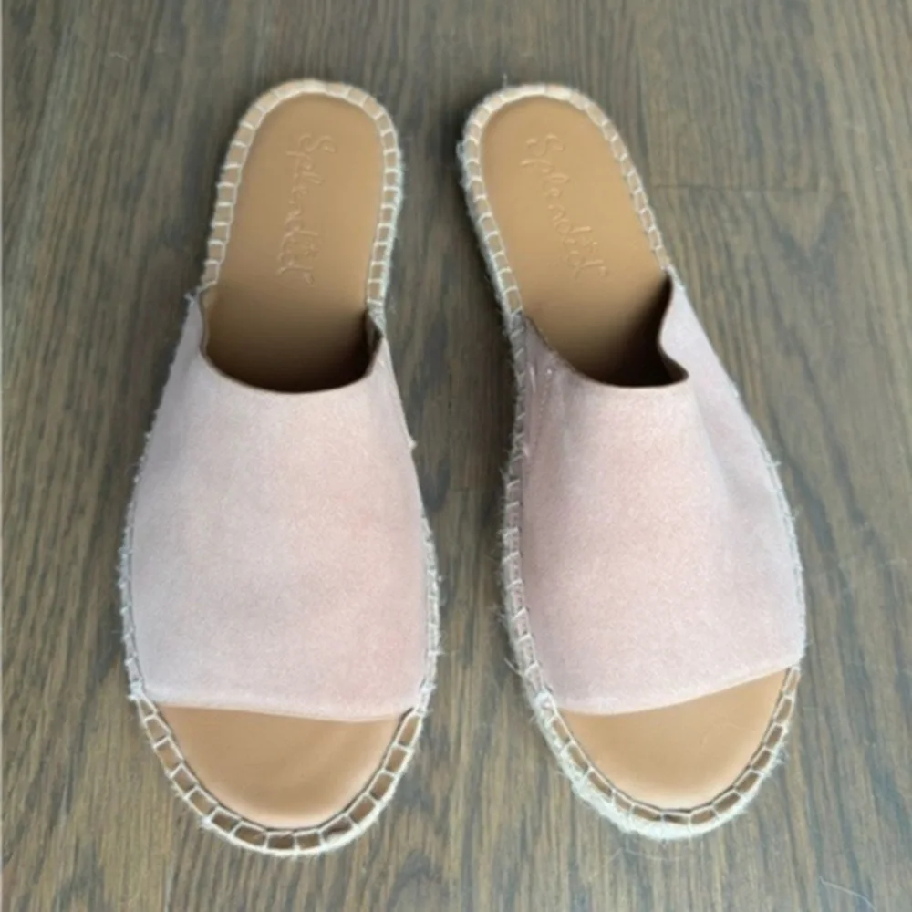SPLENDID Beige Cushioned  Maia Round Toe Slip On Leather Espadrille Shoes 8